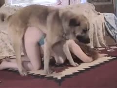 Big tit cougar getting a great doggy position fuck from her big pet